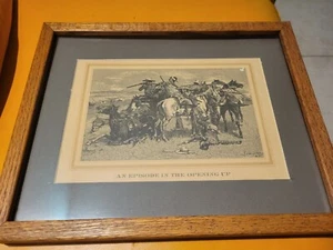 Fredrick Remington Antique Print - An Episode In The Opening Up - Picture 1 of 12