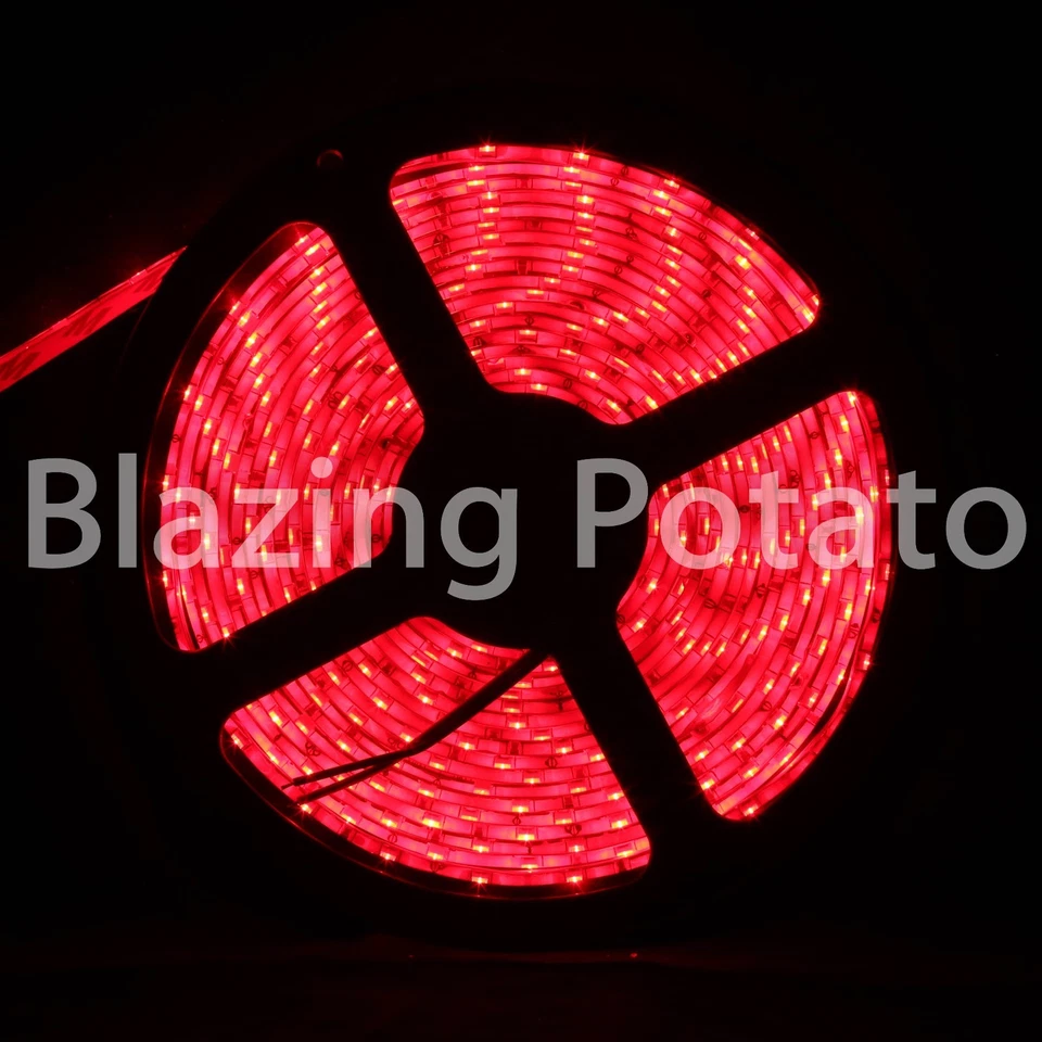 LumenWave 5M 5630 IP65 Waterproof Flexible 300 LED Strip Lights -White PCB- Red - Image 1 of 1
