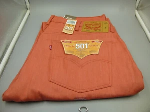 Levis 501 Shrink to Fit Coral Raw Button-fly Jeans 40 x 30 Men's $70 New Tags - Picture 1 of 4