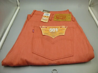 Levis 501 Shrink to Fit Coral Raw Button-fly Jeans 40 x 30 Men's $70 New Tags - Image 1 of 4