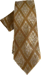 Prime Time Men's Tie & Hanky Set Brown Beige Plaid Checks Pattern Polyester 3.5" - Picture 1 of 4