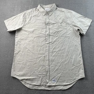 Diamond Supply Co Shirt Adult 2XL XXL Beige Button Up Short Sleeve Casual Men's - Picture 1 of 14