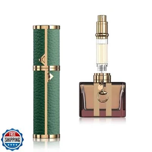 3zorqinron Portable Mini Refillable Atomizer, Cowhide Material, Travel Perfum - Picture 1 of 5