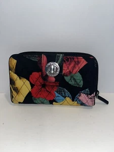 Vera Bradley Retired 14 Card Holder Havana Rose Butterfly  Turnlock Wallet *EUC* - Picture 1 of 9