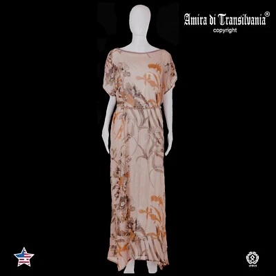 女士服装高级定制连衣裙优雅时尚品牌长长长卡夫坦雪纺真丝尺寸 — 第 1/4 张图片