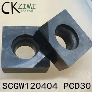 2Pcs SCMT / SCGW120404 PCD30 For Aluminum/Copper Polycrystalline Diamond Insert - Picture 1 of 7
