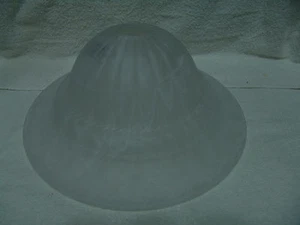  VINTAGE LARGE FROSTED RIBBED LAMP SHADE PEDESTAL LAMP  - Picture 1 of 4