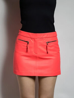 Falda de cuero Milly nueva con etiquetas (color coral) de primavera 2014 Foto 1 de 4