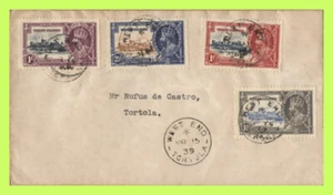 Br. Virgin Islands 1939 KGV Silver Jubilee set on Cover, West End, Tortola - Picture 1 of 2