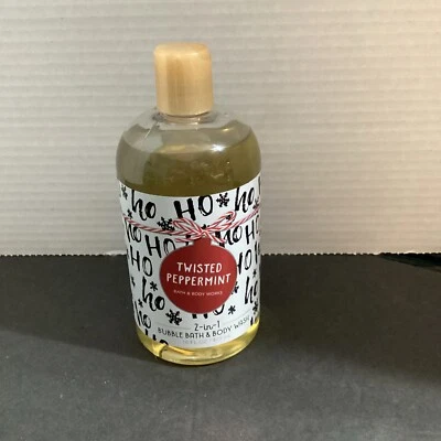 BATH & BODY WORKS TWISTED PEPPERMINT 2-IN-1 BUBBLE BATH & BODY WASH 16oz NEW - Image 1 of 3