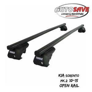 Thule Stahl SquareBar Evo Dachträger Set passend für Kia Sorento Mk.2 10-15 offene Schiene - Bild 1 von 1