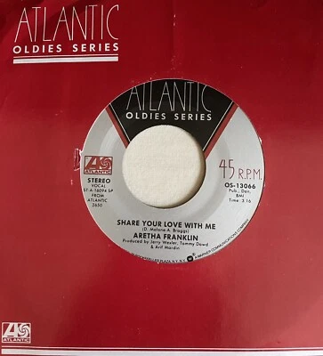 Aretha Franklin 45 Share Your Love With Me / Day Dreaming NEW reissue unplayed - Image 1 of 3