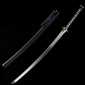 Japanese Samurai Black Katana Sword Full Tang 1095 Carbon Steel Razor Sharp - Picture 1 of 13