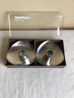 Vintage Mid Century Modern Stelton Danish Stainless Steel Taper Candle Holders