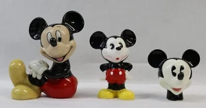 Lot 3 Mickey Mouse Ceramic Figure: “Pie-Eyed”Japan + Sitting + Head Screws On - Bild 1 von 6