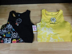 Justice Girls Logo Sports Bra, 2-Pack-Black/Yellow-36-NWT-208038 - Picture 1 of 3