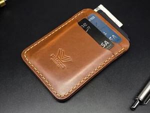 Bellicose Leather Five Pockets Cards Holder Handmade Vertical Slim Cards Wallet - Picture 1 of 8