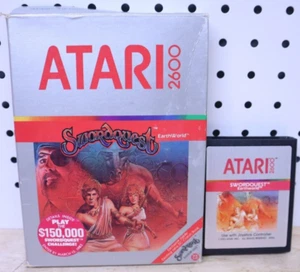 Nice Vintage Used Working Swordquest Earthworld Atari 2600 W/ Box *No Manual USA - Picture 1 of 3