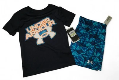 Under Armour Little Boys Shorts Shirt Set Midnight Navy Blue Outfit 4 NWT - Image 1 of 3