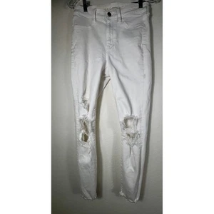 Leggings American Eagle Next Level elásticos tiro alto blancos rasgados 6 cortos 28 - Imagen 1 de 5