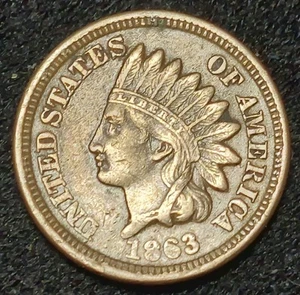 1863 Copper/Nickel Indian Head Cent/Penny ~ HIGH GRADE  - Picture 1 of 2