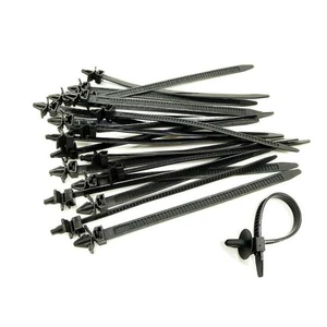 100X Car Line Cable Ties Zip Tie Push Fasteners Wiring Loom Harness Rivet Clips - Picture 1 of 11
