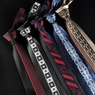 Quality Classic Slim Exclusive Men's Necktie Satin Tie Party Prom with Gift Box - Image 1 of 3