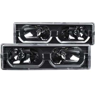 ANZO for 1988-1998 Chevrolet C1500 Crystal Headlights Black w/ Low - Brow - Image 1 of 4
