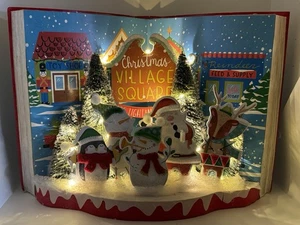 Pier 1 LED beleuchteter Weihnachtsmann/Schneemann Weihnachtsdorf quadratisch Papierbuch - Bild 1 von 6