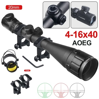 4-16x40 Riflescope Optic Sight Green Red Illuminated Hunting Scopes - Image 1 of 4