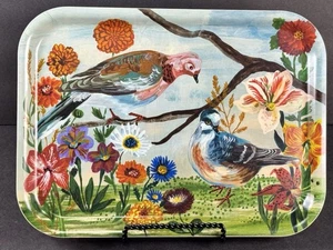 Avenida Home Nathalie Lete pájaros y flores - Bandeja de madera de abedul hecha a mano en Suecia - Imagen 1 de 10