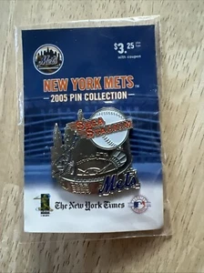 New York Mets Shea Stadium Souvenir Pin 2005 - New York Times - NEW and SEALED - Picture 1 of 9