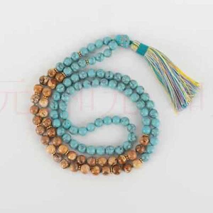 8mm 108 Knoten Naturmalstein Blau Türkis Buddha Armband Gebet Event - Bild 1 von 7