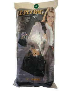 LE PET BAG Carry Dog Cat Carrier 18" Black Tote Quilted Bottom Screen Windows - Picture 1 of 12