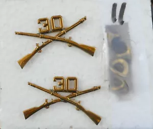 US Army OFFIZIERKRAGEN ABZEICHEN - INFANTERIE - 1 PAAR mit #30 - Bild 1 von 1