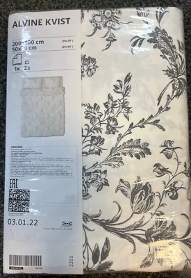 IKEA Alvine Kvist Duvet Cover + Pillowcases DOUBLE 200x200cm 102.127.75
