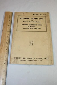 Vintage Disston Chain Saw G-11 Operation Maintenance Parts Manual! - Picture 1 of 3