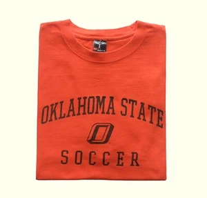NCAA OKLAHOMA OSU COWBOYS SOCCER VTG Y2K 90s HANES BEEFY ORANGE T SHIRT SZ XXL - Picture 1 of 4