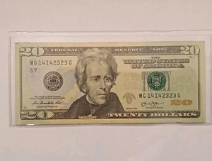 $20(SERIES 2013) FEDERAL RESERVE NOTE OF CHICAGO(G7) UNIQUE SERIAL - MG14142323G - Picture 1 of 2