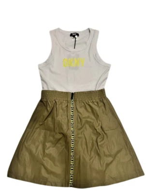 Dkny Olive/white Tank Dress Size 16 - Image 1 of 2