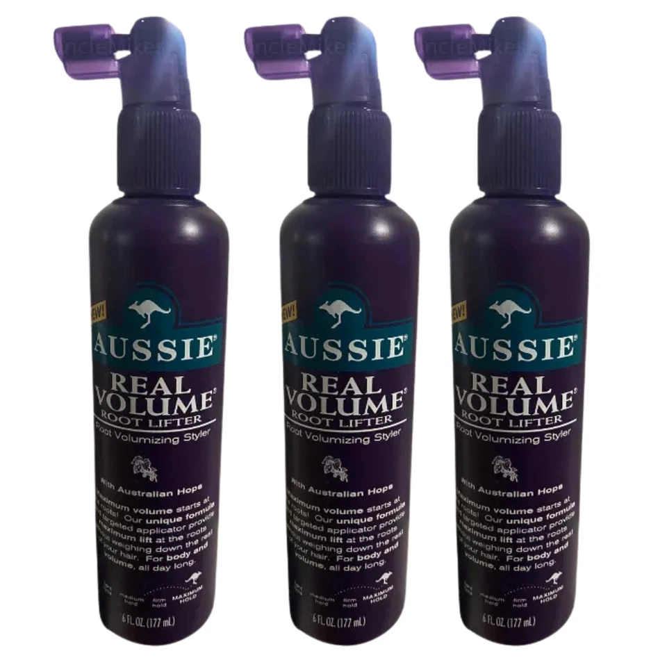 Aussie Real Volume Root Lifter Maximum Hold 6 fl. oz. - NEW - 3 pack - Image 1 of 1