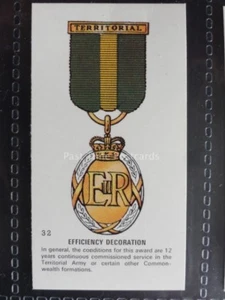 No.32 EFFICIENCY DECORATION MEDAL Military Medals - Plain Back Unknown Publisher - Picture 1 of 1