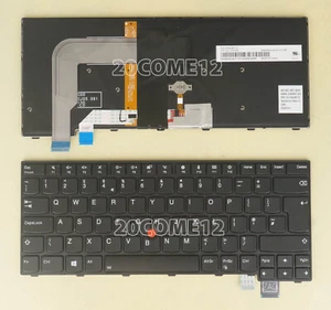 New for Lenovo Thinkpad 13 Gen 2 (20J1 20J2) Keyboard Backlit UK black frame - Afbeelding 1 van 2