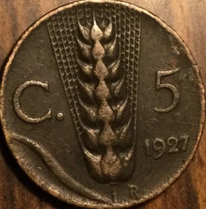 1927 ITALY 5 CENTESIMI - Picture 1 of 2