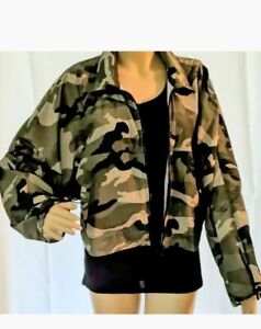 SHINESTAR COLLECTION Women's Green Camo Size Large Hunting Jacket Camouflage 