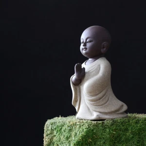 Small Buddha Statue Monk Ceramic Handicrafts Figurine Tea Decor Ornaments Crafts - Picture 1 of 11
