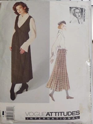 Jumper Skirt Shirt 8 Designer Vogue 1254 Sewing Pattern VTG Cut Betty Jackson - Image 1 of 4