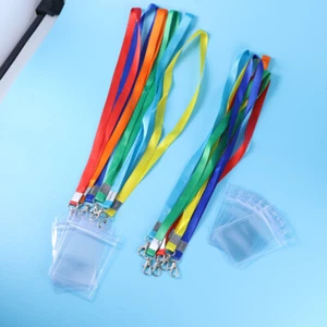 12 Set Lanyard Card Holder Work Name Tag Protector Badge with Neck Strap - Picture 1 of 11