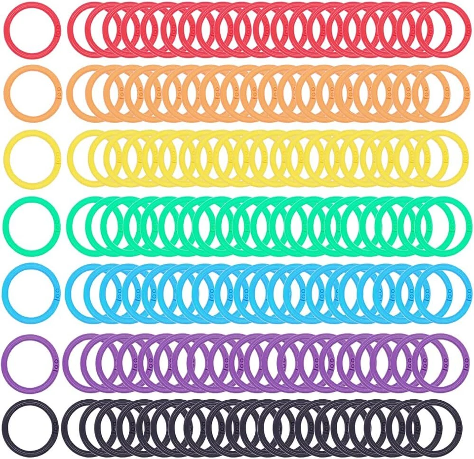Paquete de 140 anillos de encuadernación de hojas sueltas de 1 pulgada coloridos para tarjetas de índice anillos de libro Foto 1 de 2