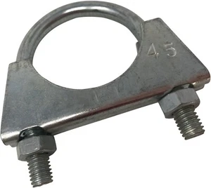 Universal U Bolt Exhaust Clamp - Size: 45mm with M8 Nuts BZP - Picture 1 of 3